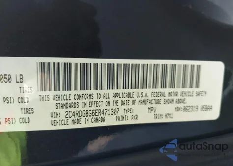 2014 Dodge Grand Caravan Se z USA, uszkodzony, nr VIN 2C4RDGBG6ER471307